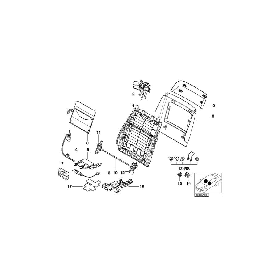 Genuine BMW 52108175056 E39 E53 E83 Flex.Shaft Vertical Seat Adjuster Left (Inc. 528i)