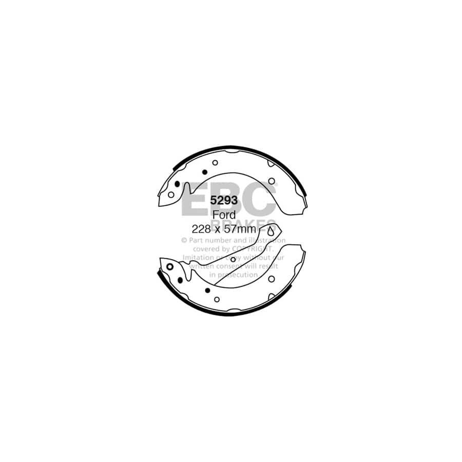 EBC 5293 Ford Granada Mk2 Rear Brake Shoes 1 | ML Performance UK Car Parts