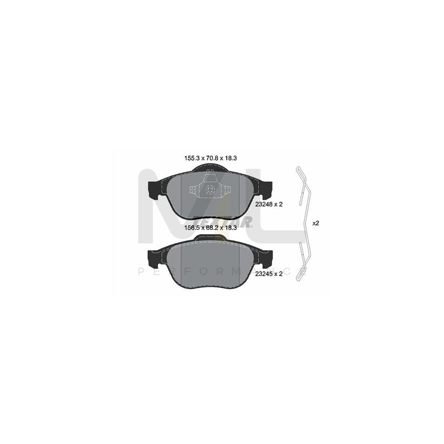 TEXTAR 2324802 Brake pad set not prepared for wear indicator, with accessories