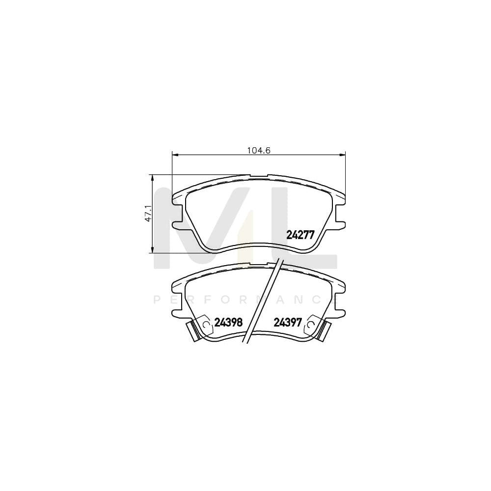 Hella 8DB 355 006-671 Brake Pad Set For Hyundai Amica / Atoz (Mx) With Acoustic Wear Warning | ML Performance Car Parts