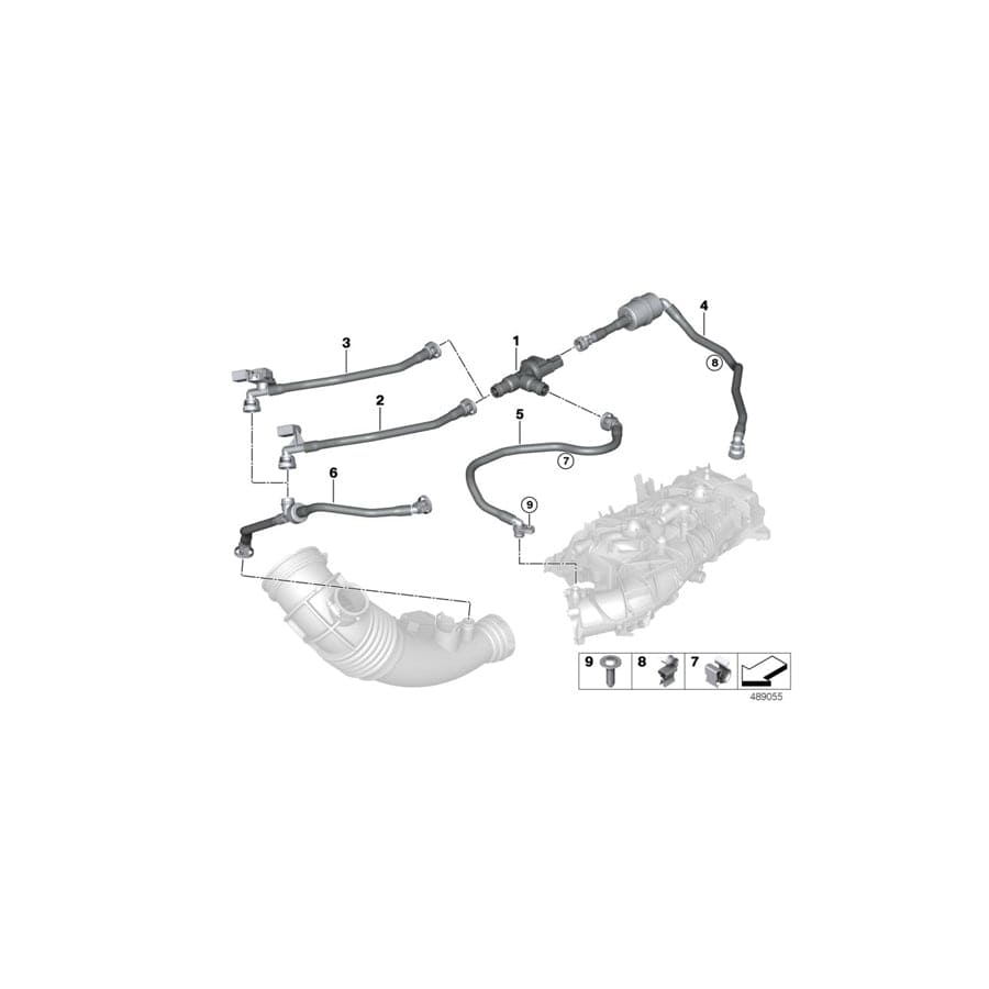 Genuine BMW 13908672524 G15 G16 G31 Fuel Tank Breath.Line With Resonator (Inc. 740LiX, 740Li & 540iX)