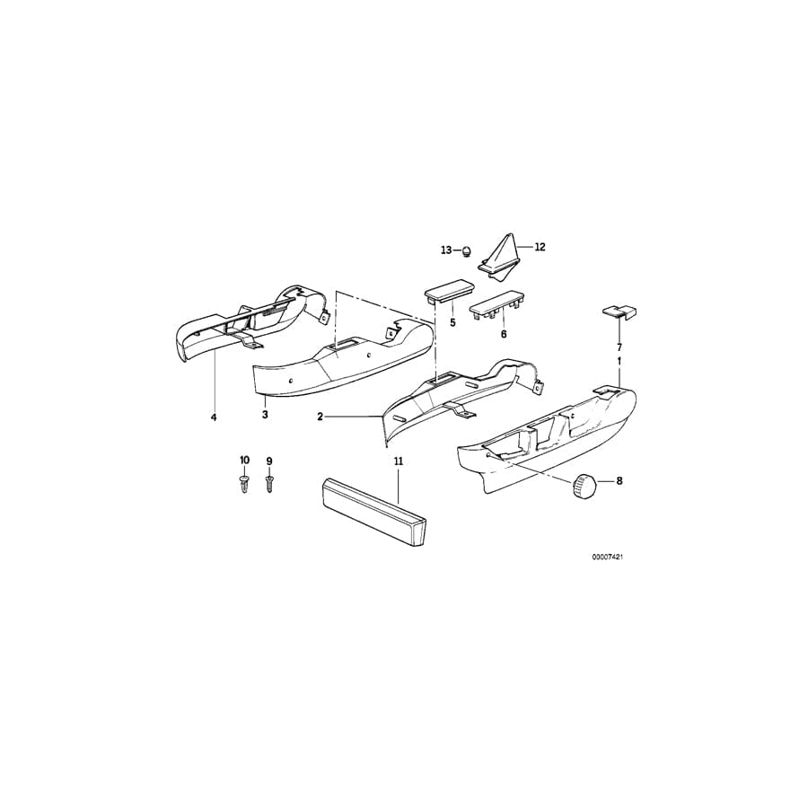 Genuine BMW 52108104685 E34 Covering Outer Left SCHWARZ (Inc. 518i)