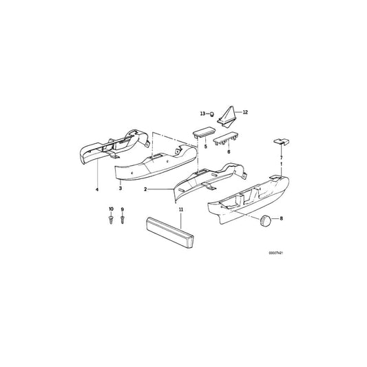 Genuine BMW 52108104685 E34 Covering Outer Left SCHWARZ (Inc. 518i)
