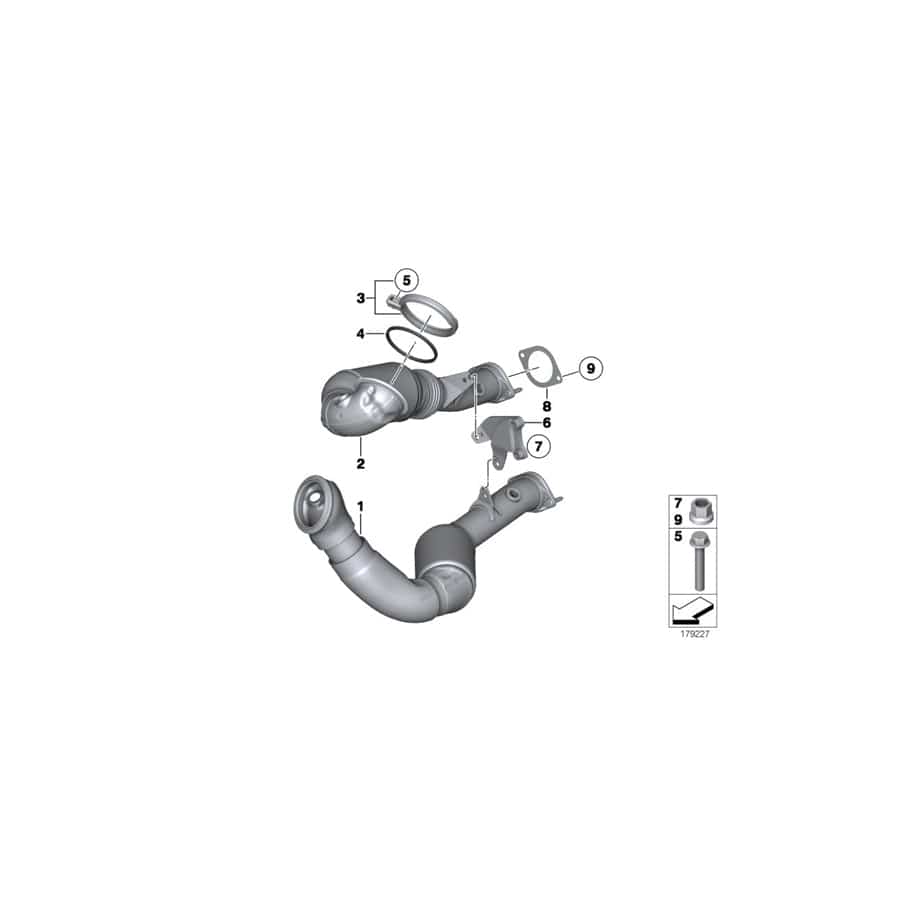 Genuine BMW 18307594012 F01 F02 Exch Catalytic Converter Close To Engine ZYL. 1-3 (Inc. 740i & 740Li)