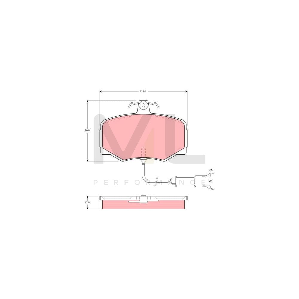 TRW Gdb461 Brake Pad Set For Jaguar Xj Incl. Wear Warning Contact, With Brake Caliper Screws, With Accessories