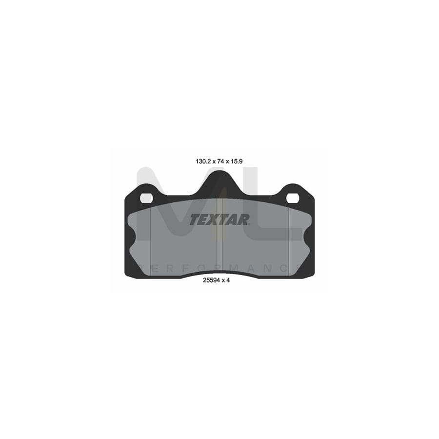 TEXTAR 2559401 Brake pad set not prepared for wear indicator, without accessories