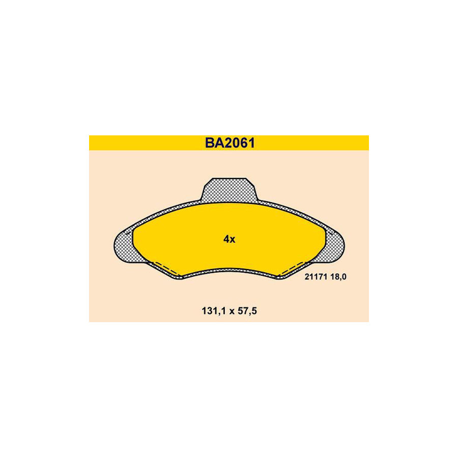 Barum Ba2061 Brake Pad Set