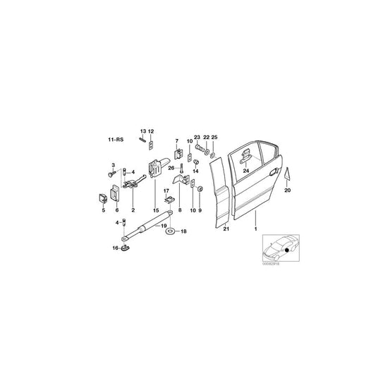 Genuine BMW 41528185781 E39 Left Upper Rear Door Hinge (Inc. 525td, 525d & 523i)