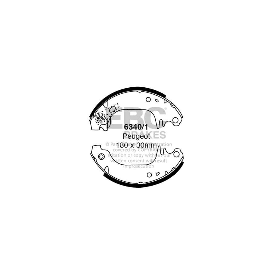 EBC 6340/1 Citroen Peugeot Rear Brake Shoes 1 | ML Performance UK Car Parts