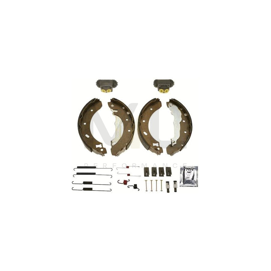 TRW Brake Kit BK1660 Brake Shoe Set for FORD ESCORT with wheel brake cylinder