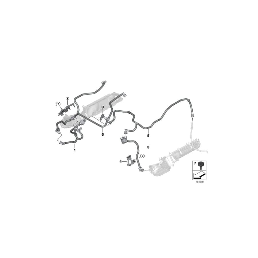 Genuine BMW 13908469162 F93 F90 F91 Fuel Tank Breather Line (Inc. M5 & M8)