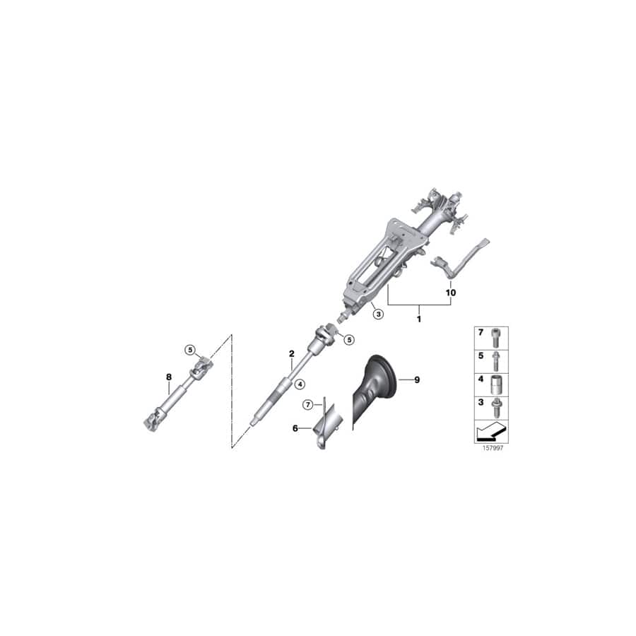 Genuine BMW 32306777042 E70 E72 E71 Steering Shaft Sleeve (Inc. X5 4.8i, X5 M & X6 35dX)