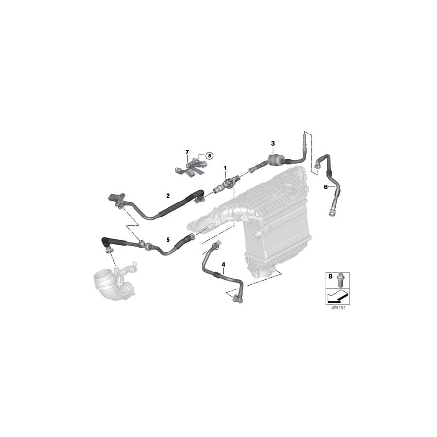 Genuine BMW 13908058622 Fuel Tank Breath.Line With Resonator (Inc. X3 M & X4 M)