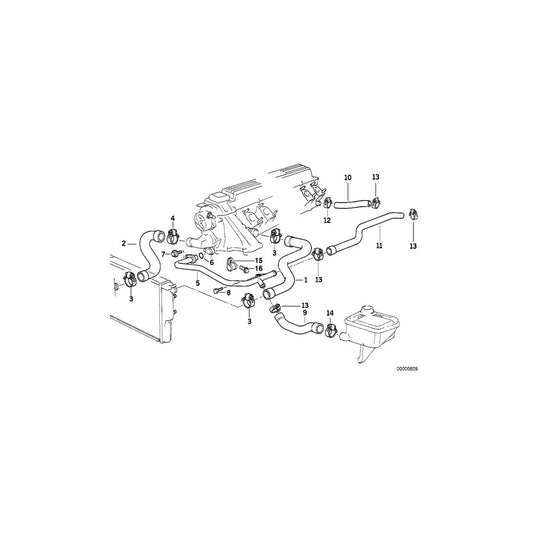Genuine BMW 11532246766 E36 Water Hose (Inc. 325td & 325tds)