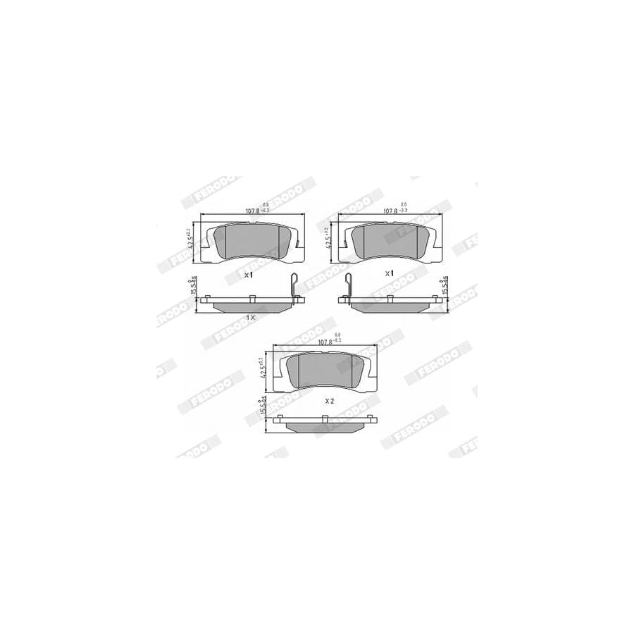 Ferodo FSL1278 Brake Pad Set Fuse+ Technology, Not Prepared for Wear Indicator