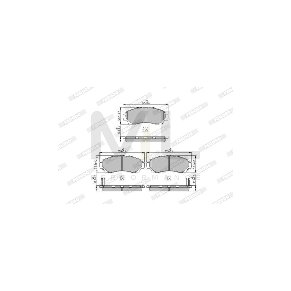 Ferodo Premier FDB4161 Brake Pad Set With Acoustic Wear Warning, Without Accessories