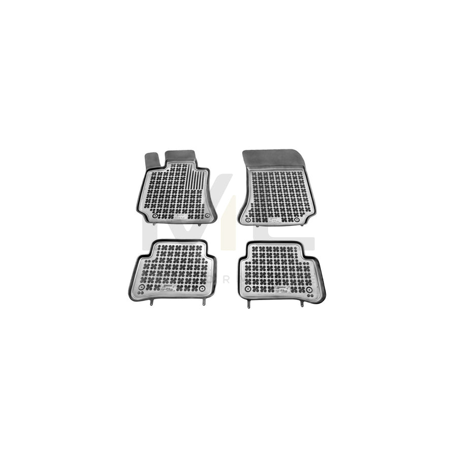 REZAW PLAST 201707 Floor mat set suitable for MERCEDES-BENZ E-Class Saloon (W212) Elastomer, Front and Rear, Quantity: 4, Black