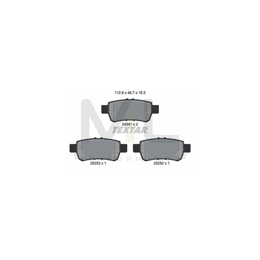 TEXTAR 2434101 Brake pad set with acoustic wear warning