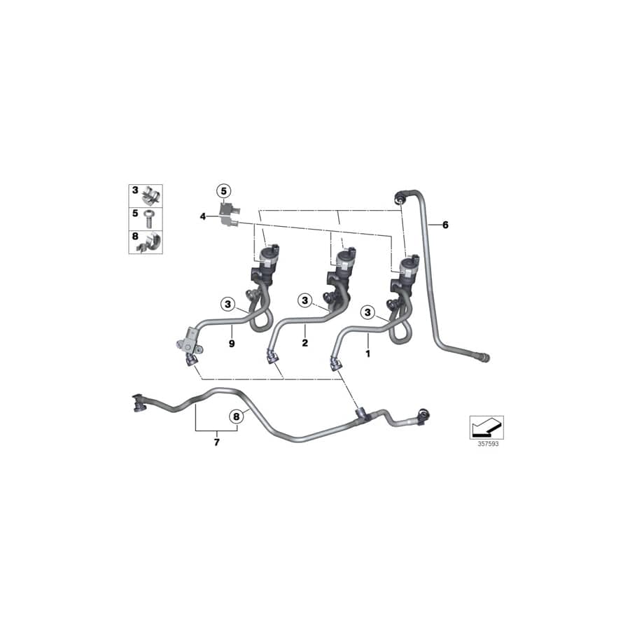 Genuine BMW 13907636129 F25 F26 Fuel Tank Breather Line (Inc. X3)