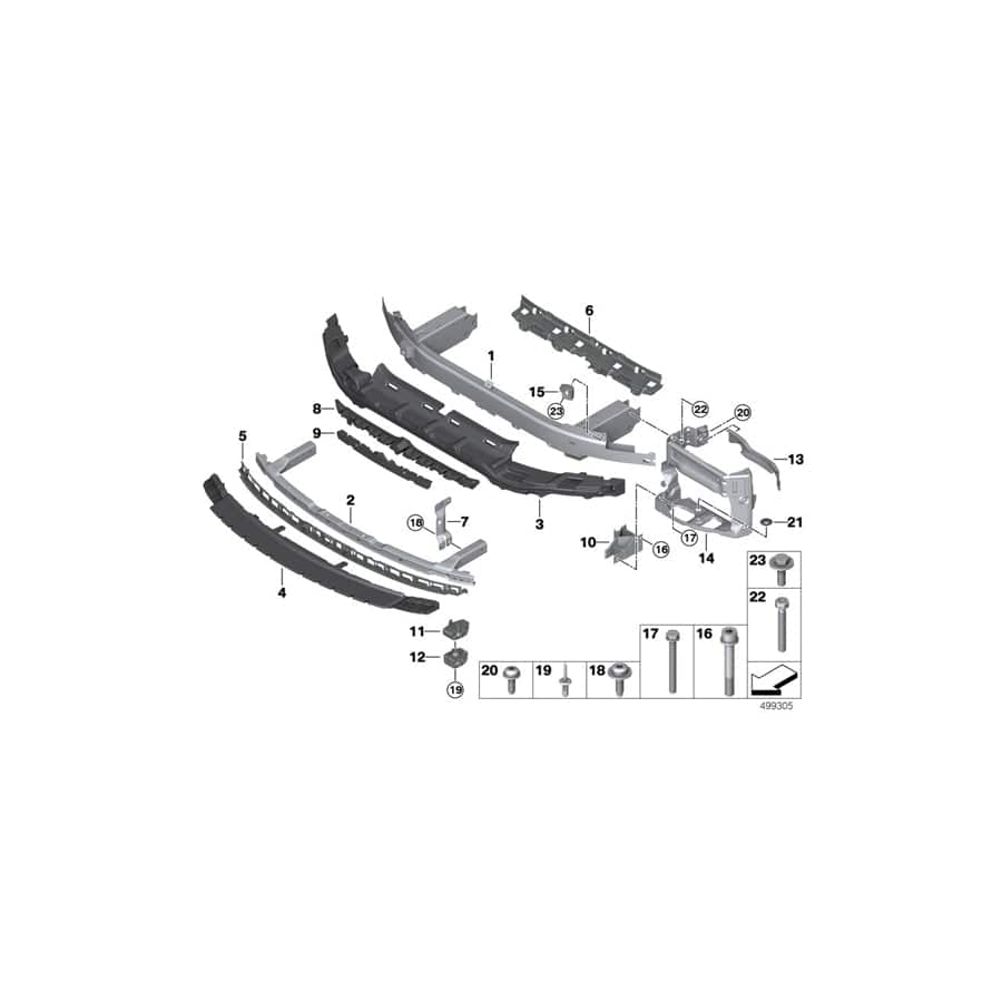 Genuine BMW 51118070626 G15 G16 G14 Impact Absorber, Lower Front (Inc. 840i, 840dX & 840iX)