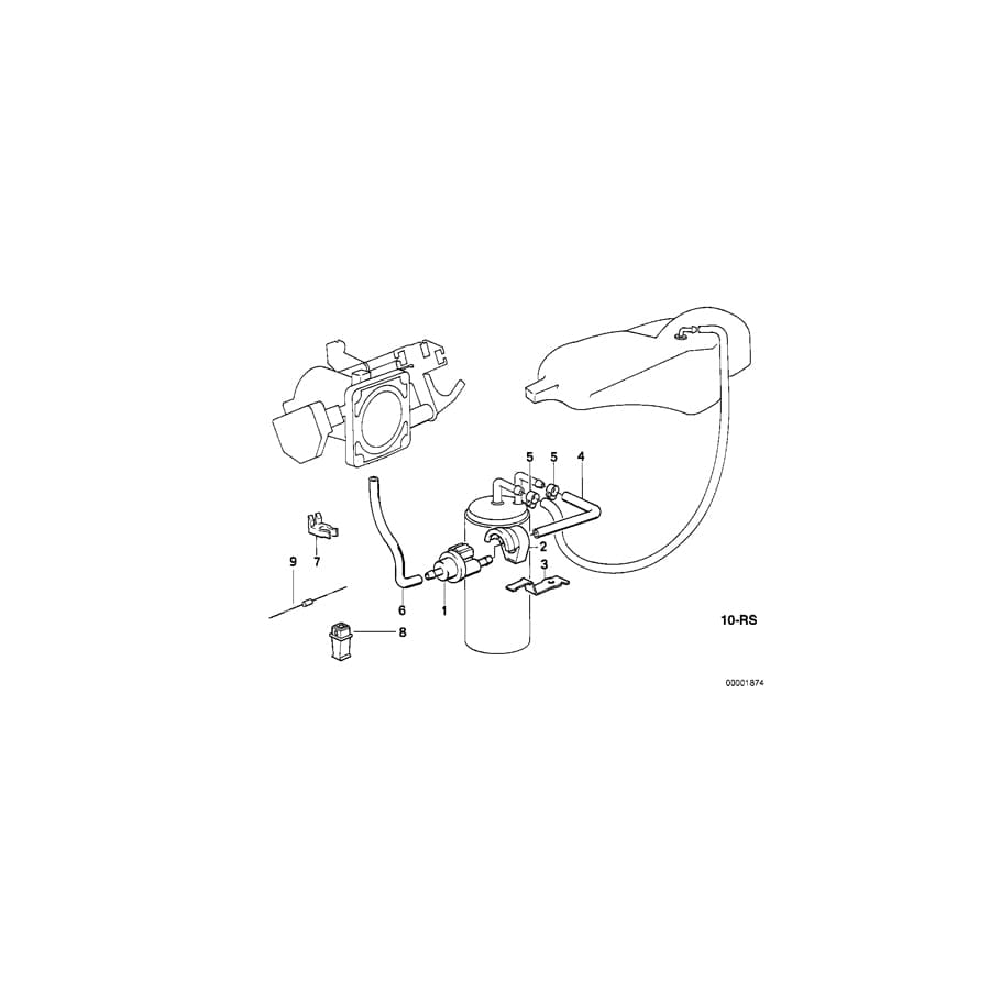 Genuine BMW 11641403732 E34 Disturbance Air Valve D=3,3mm (Inc. M5 & M5 3.8)