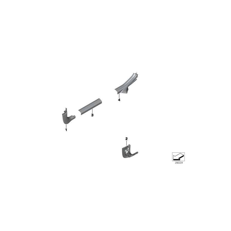 Genuine BMW 51477982381 Cover Molding, Sill, Rear Inner Left AMAROBRAUN (Inc. 640dX, 650iX & 640i)