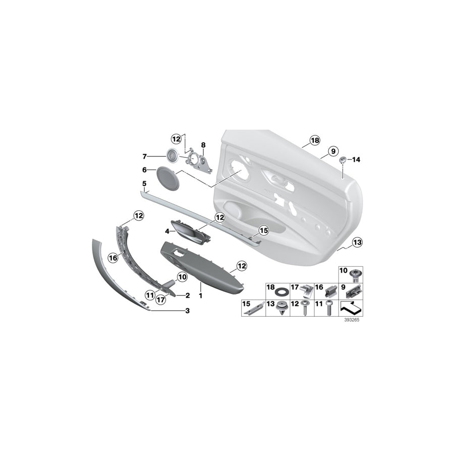 Genuine BMW 51417315342 F34 Accent Modling, Rear Right PERLGLANZ/CHROM (Inc. 330iX, 335iX & 330i)