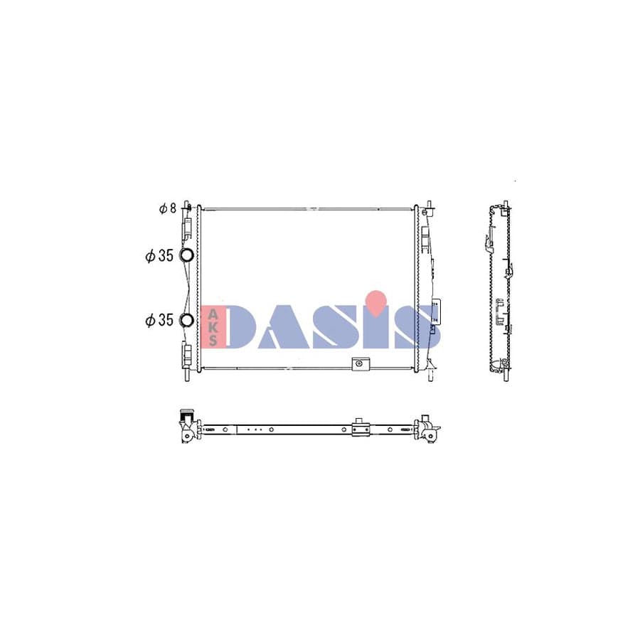 AKS Dasis 070186N Engine Radiator for Nissan Qashqai / Qashqai 2 I (J10, Nj10)