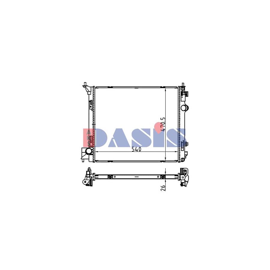 AKS Dasis 070187N Engine Radiator for Nissan Qashqai II (J11)