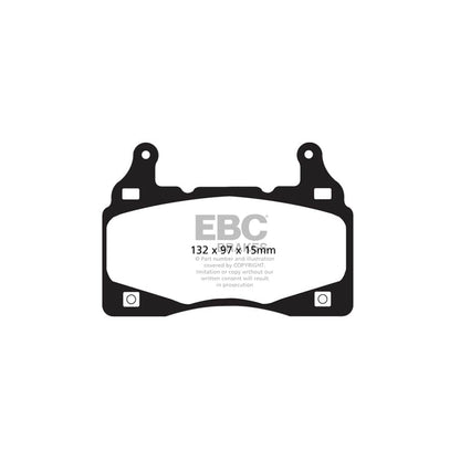 EBC PD02KF166 Chevrolet Camaro Redstuff Front Brake Pad & Plain Disc Kit - Brembo Caliper 2 | ML Performance UK Car Parts
