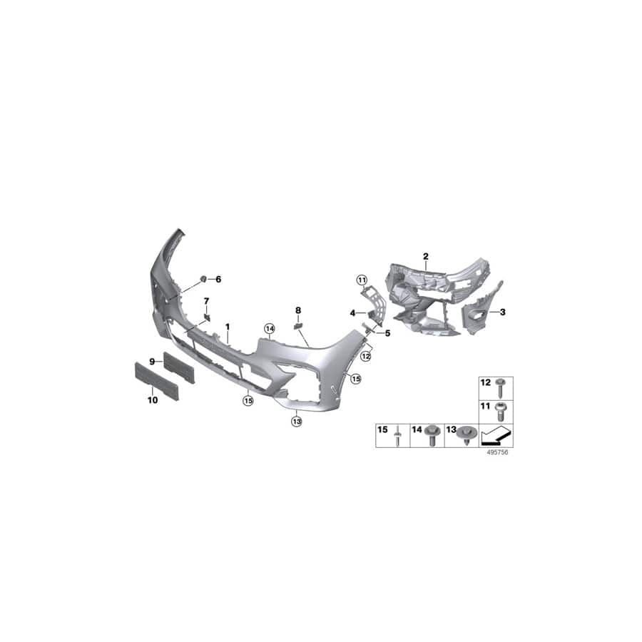 Genuine BMW 51118069977 G07 License-Plate Carrier Front (Inc. X7 50iX, X7 M50iX & X7 40iX)