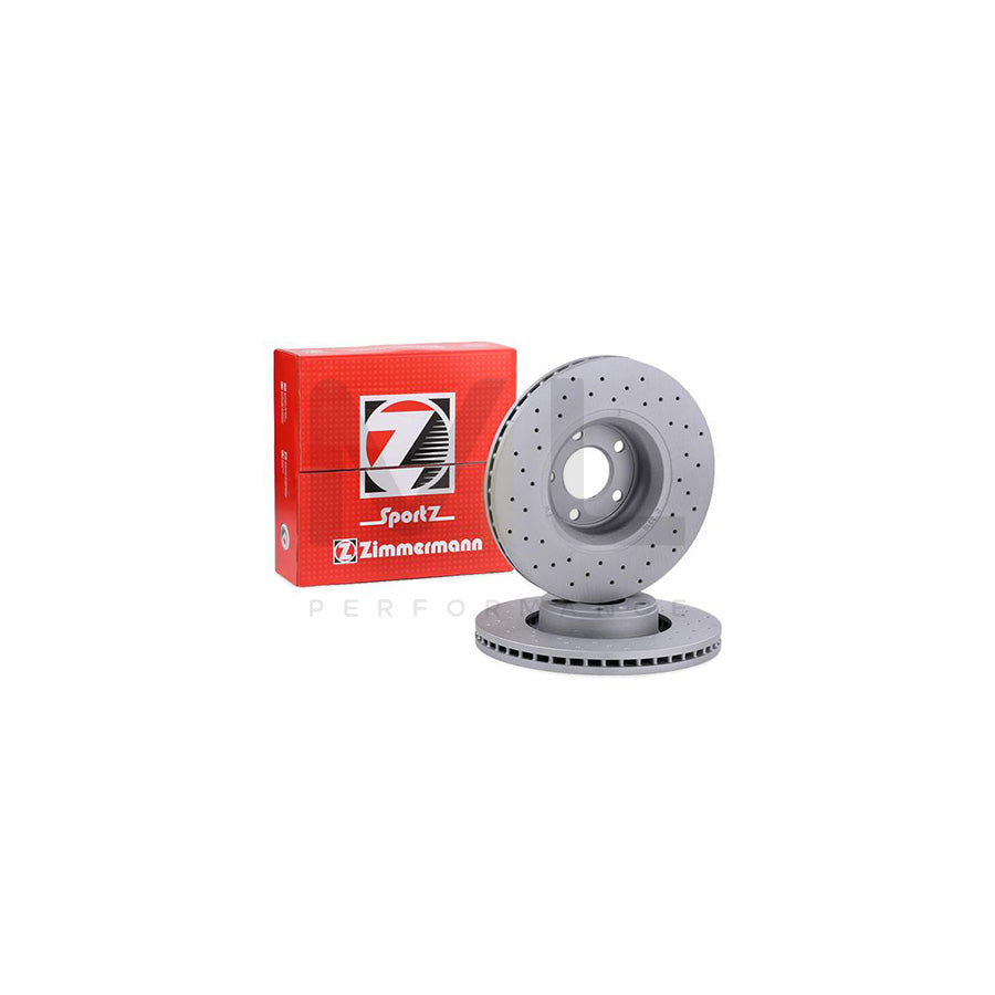 ZIMMERMANN SPORT COAT Z 100.3318.52 Brake Disc Externally Vented, Perforated, Coated, High-carbon  - 1 piece