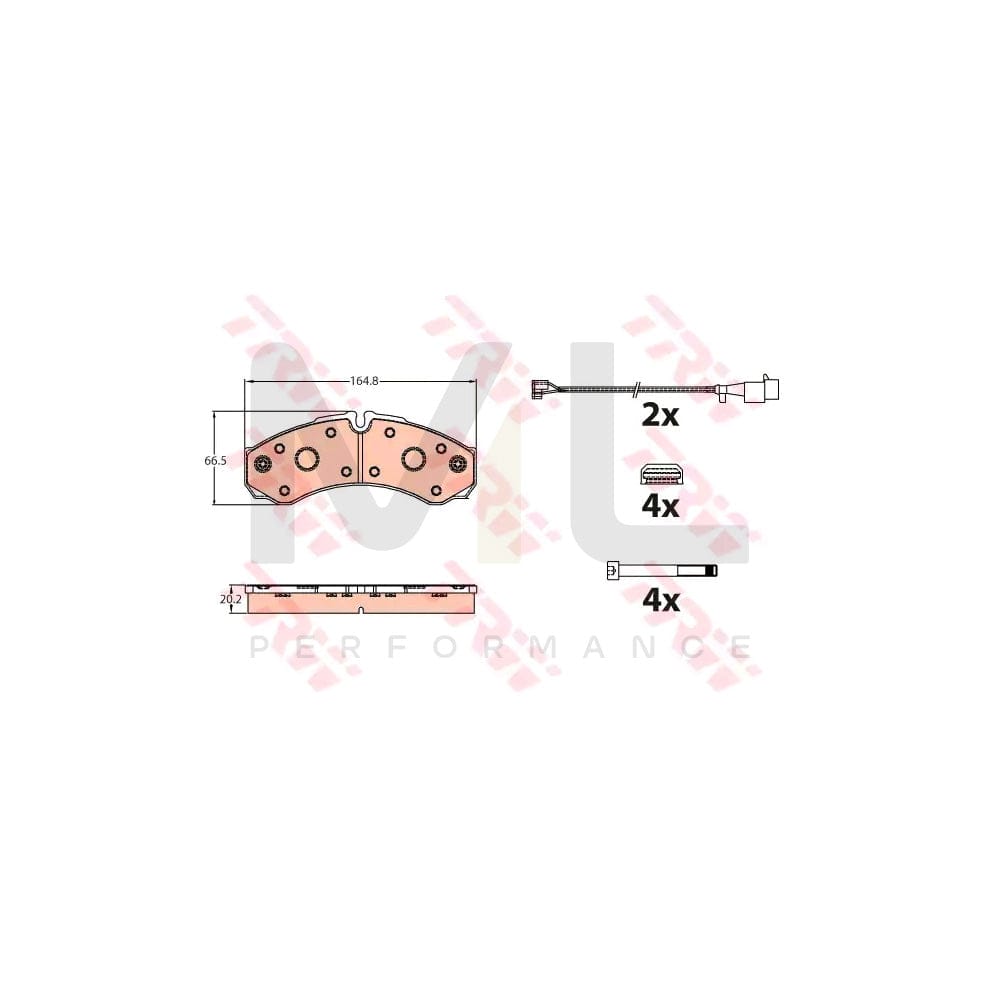TRW Gdb2109 Brake Pad Set For Iveco Daily Incl. Wear Warning Contact