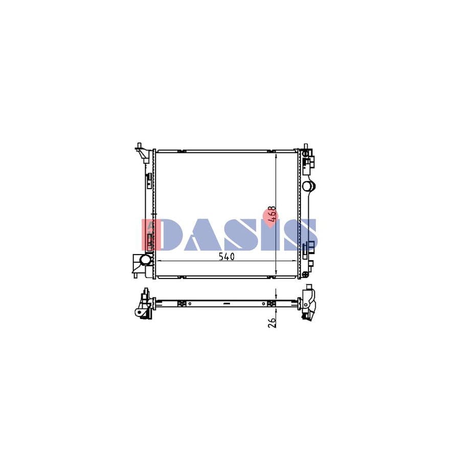 AKS Dasis 070188N Engine Radiator for Nissan X-Trail (T32)
