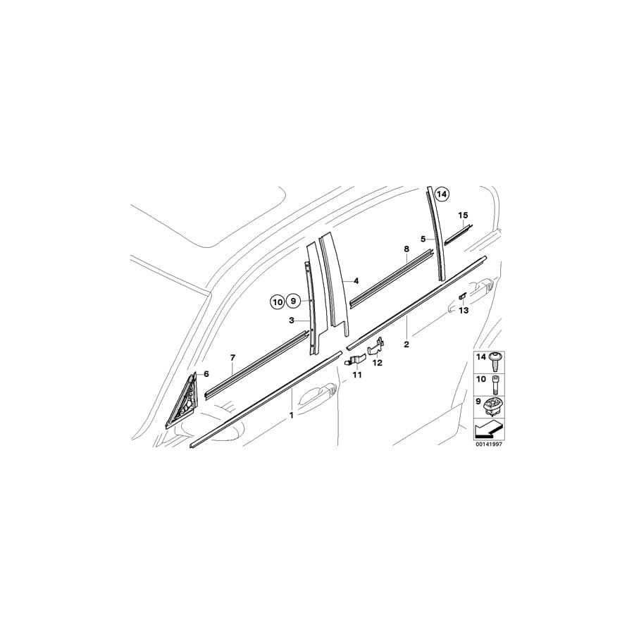 Genuine BMW 51357136139 E90 E91 Sealing Strip, Left (Inc. 325d, 325xi & 320si)
