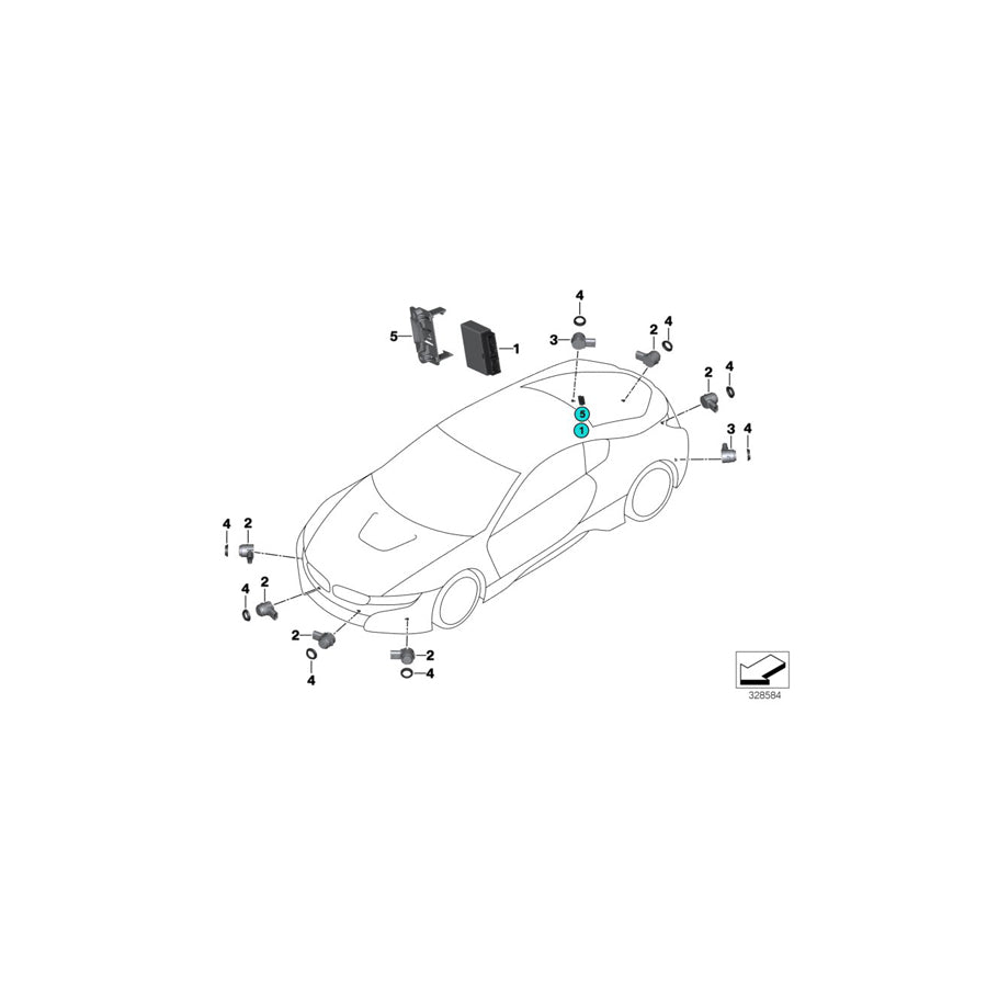 Genuine BMW 61359290006 I12 I15 Bracket Control Unit Pdc (Inc. i8)