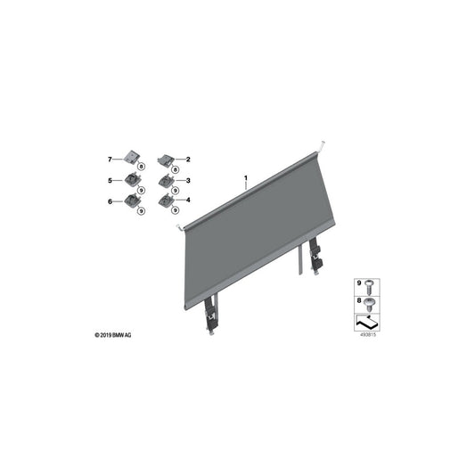Genuine BMW 51477950482 G05 Trim Mount Separating Net, Rear Right ELFENBEINWEISS (Inc. X5 25dX, X5 M50iX & X5 M50dX)