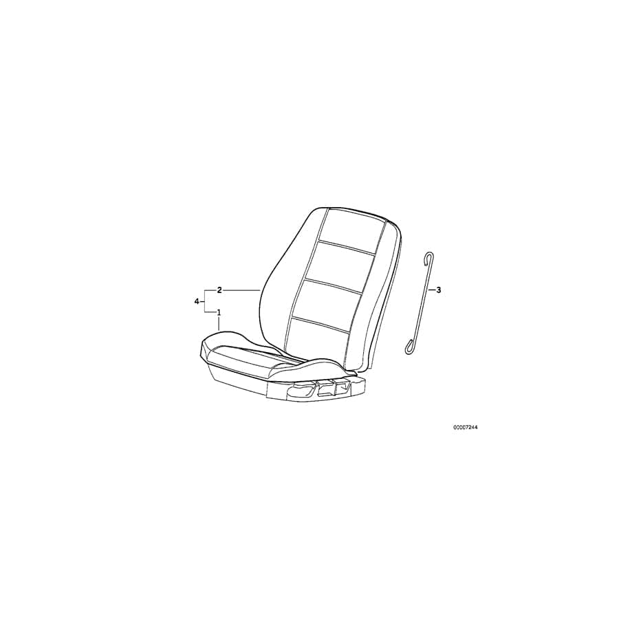 Genuine BMW 52108180030 E36 Seat Cover Cloth 0504 GRAU (Inc. 316i, 325i & 320i)