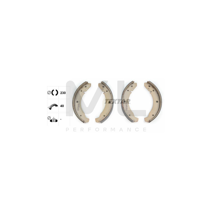 TEXTAR 91007800 Brake Shoe Set without handbrake lever