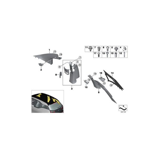 Genuine BMW 51437326908 Cover Cap "Airbag" CARUMGRAU (Inc. i3s 94Ah Rex, i3 120Ah & i3 60Ah Rex)