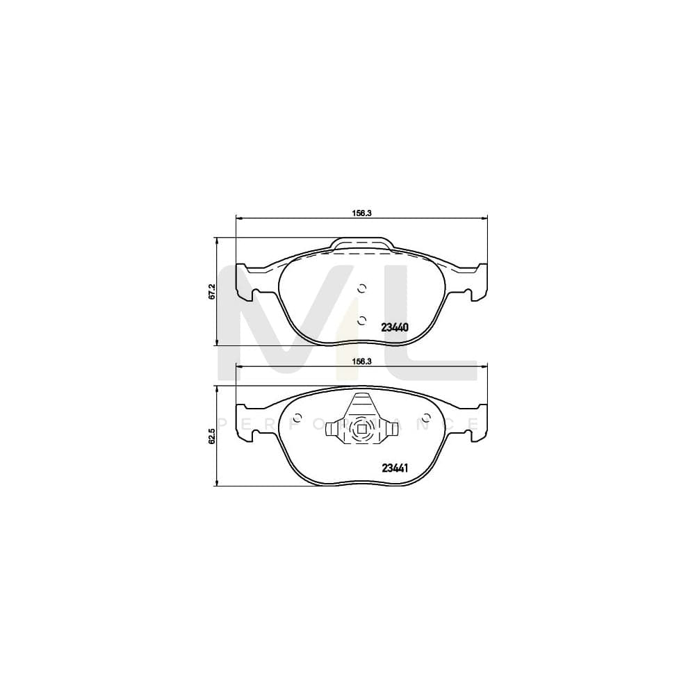 Hella 8DB 355 009-561 Brake Pad Set Not Prepared For Wear Indicator | ML Performance Car Parts