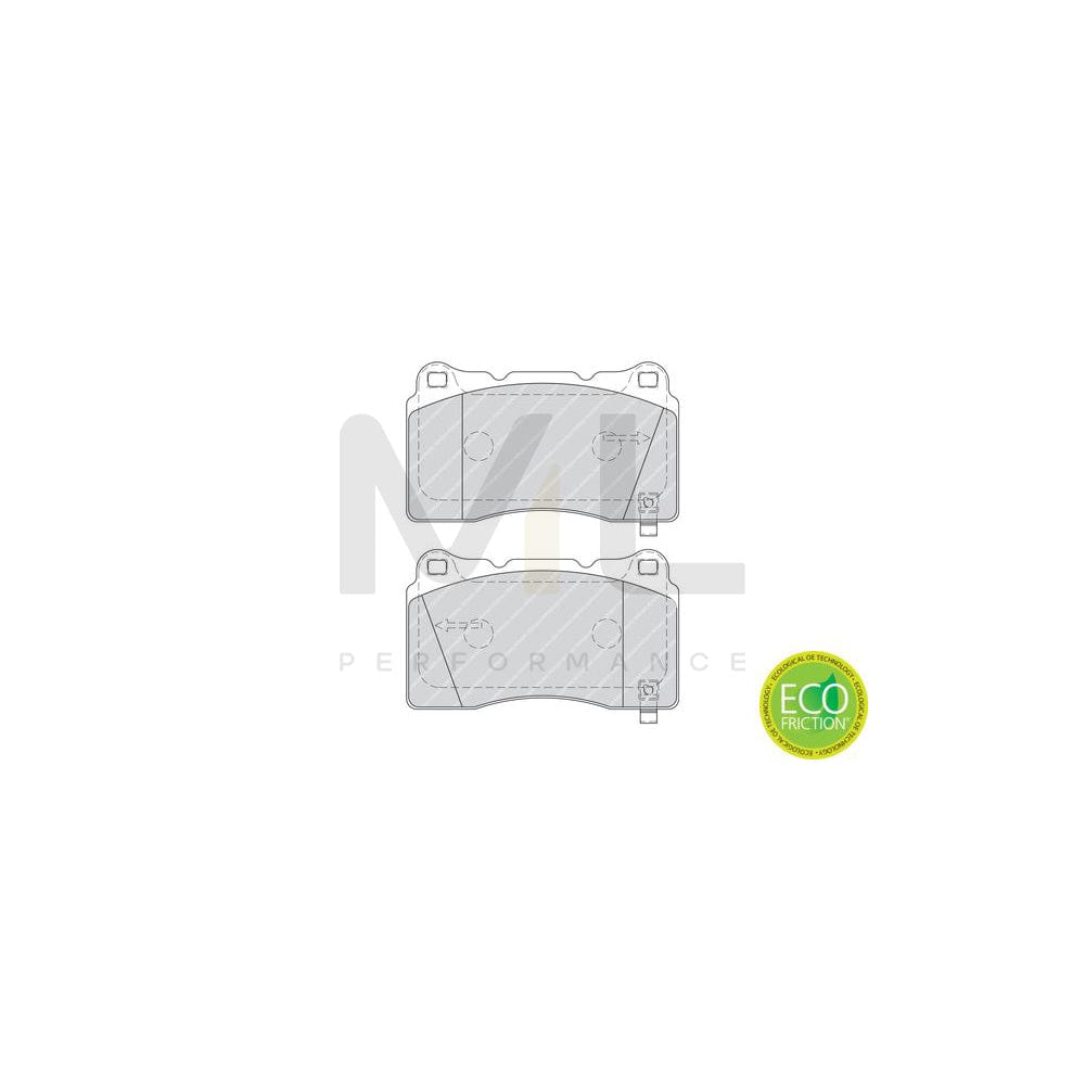 Ferodo Premier Eco Friction FDB1968 Brake Pad Set With Acoustic Wear Warning, Without Accessories