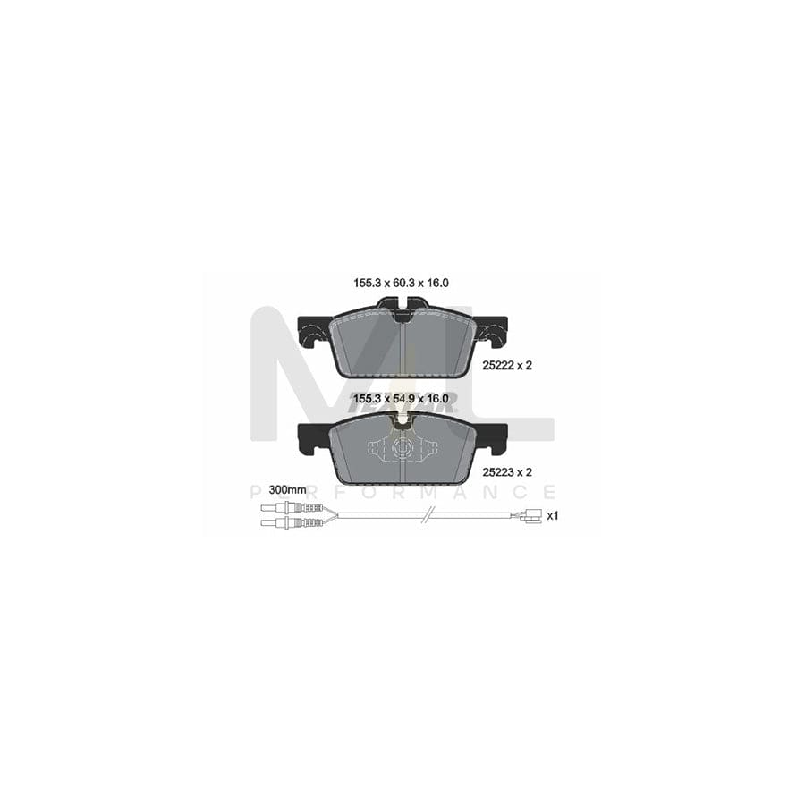 TEXTAR 2522204 Brake pad set for PEUGEOT 508 incl. wear warning contact, with accessories