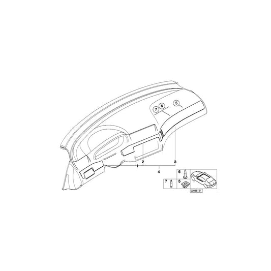 Genuine BMW 51458235582 E46 Decor Strip,Matte Chrm.,Instr. Panel Ri. (Inc. 316Ci, 320Cd & 330xi)