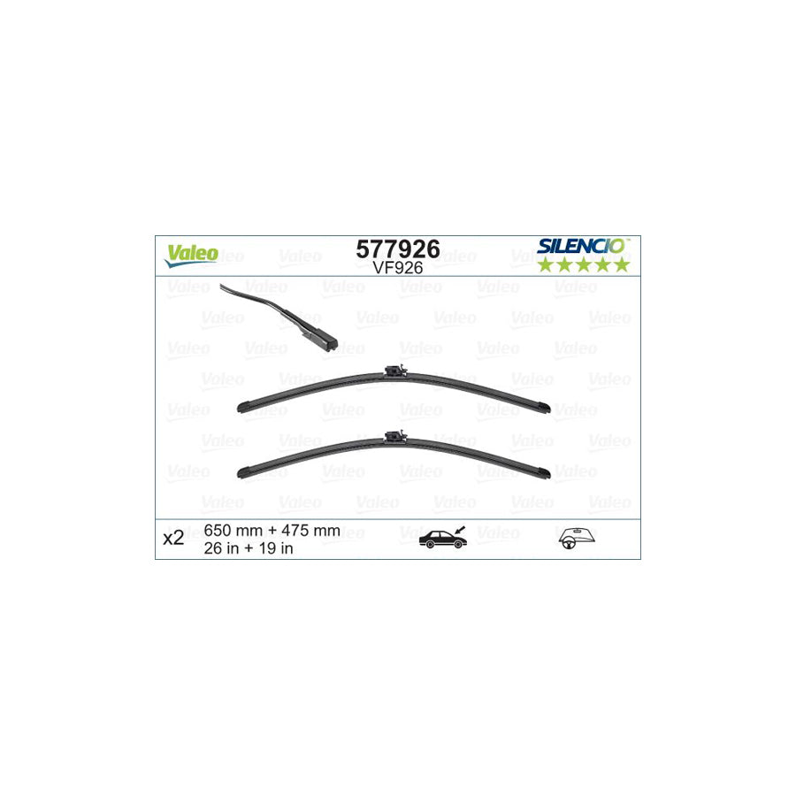 Valeo Silencio Flat Blade Set 577926 Wiper Blade