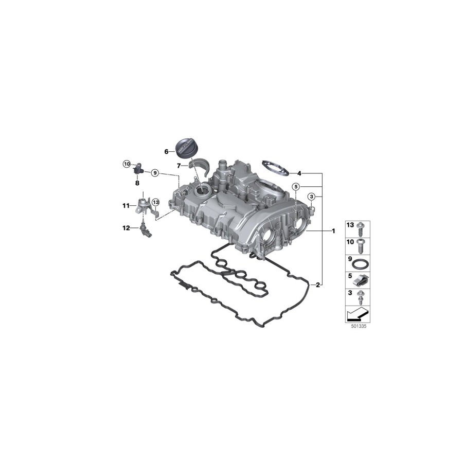 Genuine BMW 11122404440 I12 Cylinder Head Cover (Inc. i8)