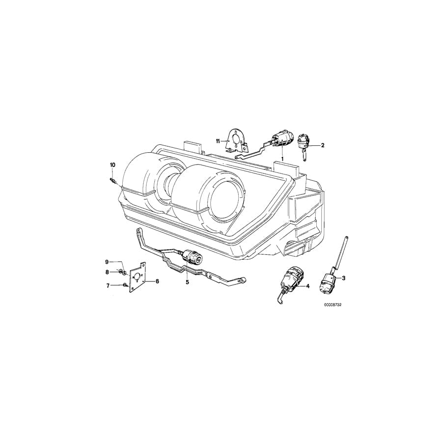 Genuine BMW 64111363137 E23 Actuator Fresh Air Flap (Inc. 728i)