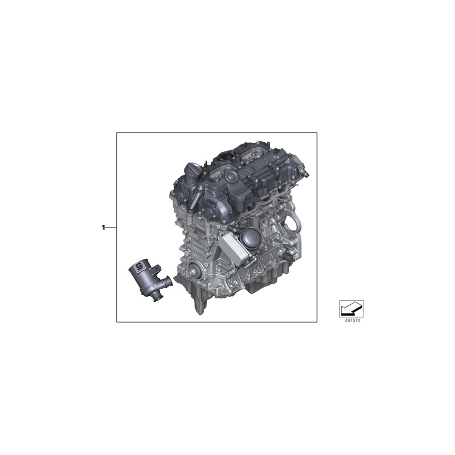 Genuine BMW 11002420108 F30 F32 Exch. Short Engine N26B20A (Inc. 328i & 428i)
