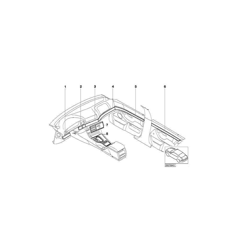 Genuine BMW 51452695588 E39 Right Finisher MATTCHROM (Inc. 530i, 525d & 528i)