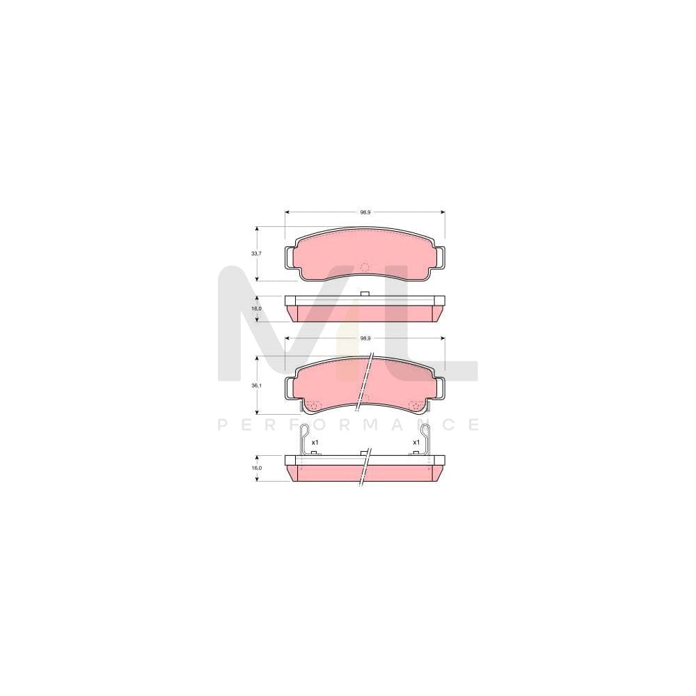 TRW Gdb1014 Brake Pad Set With Acoustic Wear Warning